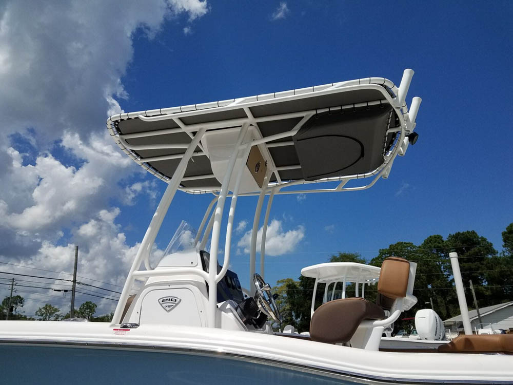 Tidewater with Powder Coated T Top - Custom Boat T Top