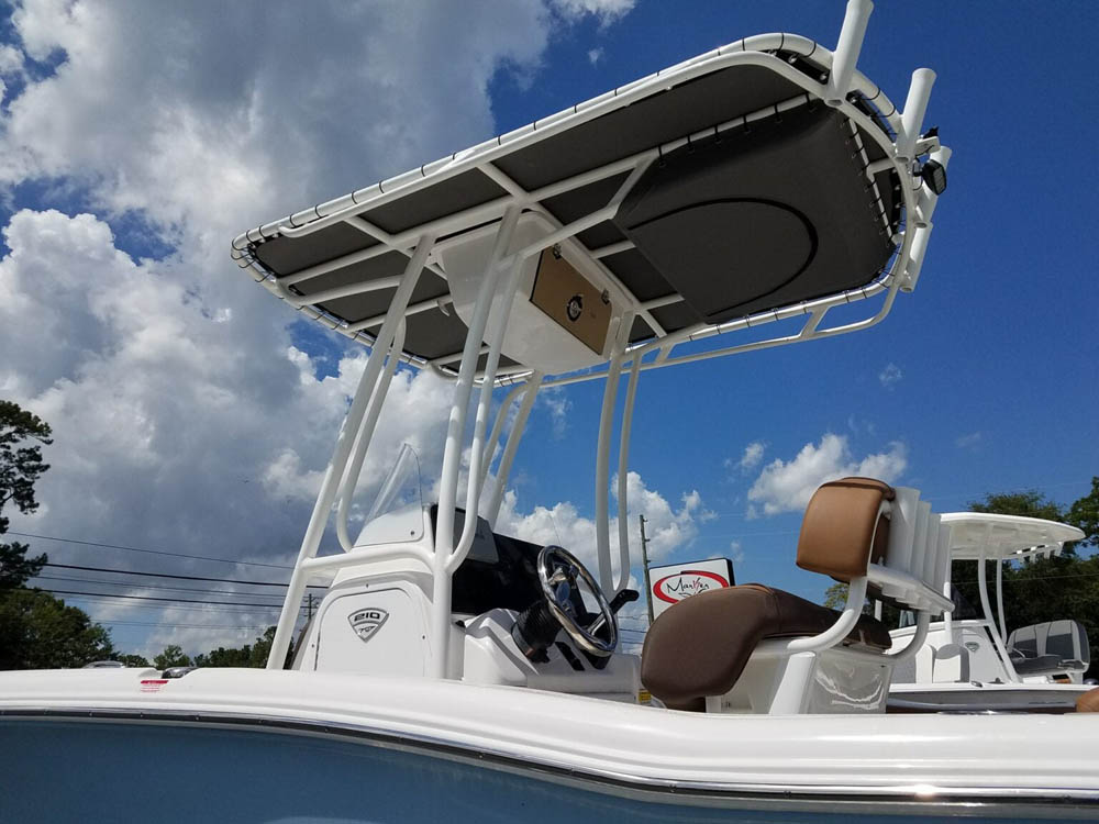 Tidewater with Powder Coated T Top - Custom Boat T Top